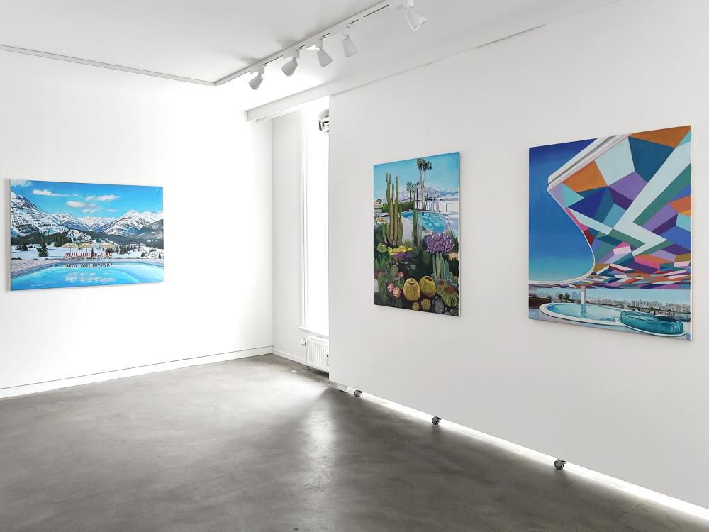 Installation view from the 2023 exhibition "Endless Summer" by Natasha Kissell at Hans Alf Gallery